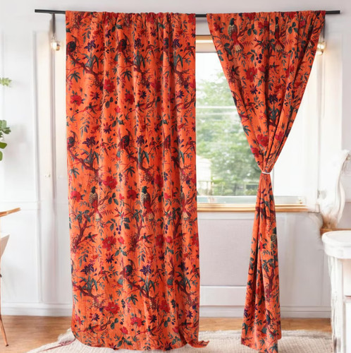 Tenda velluto arancione - tenda,