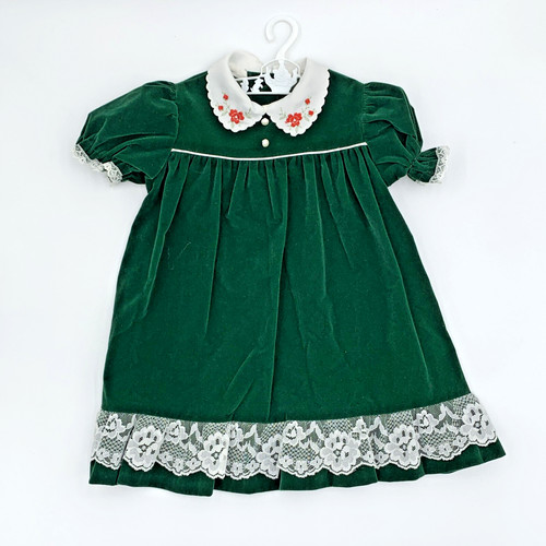 Abito velluto verde - evy, bianco