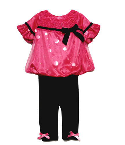 Set pantaloni rosa pois - pantaloni,